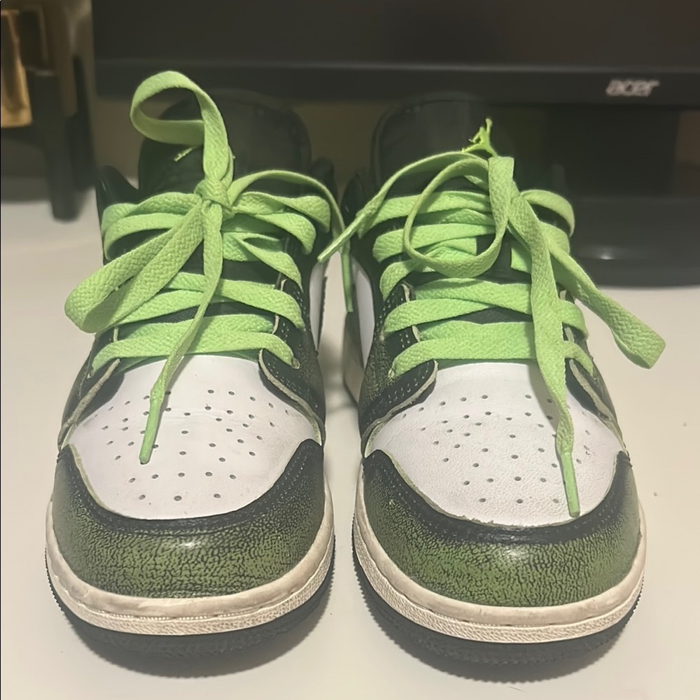 Kids Green and White Sneakers